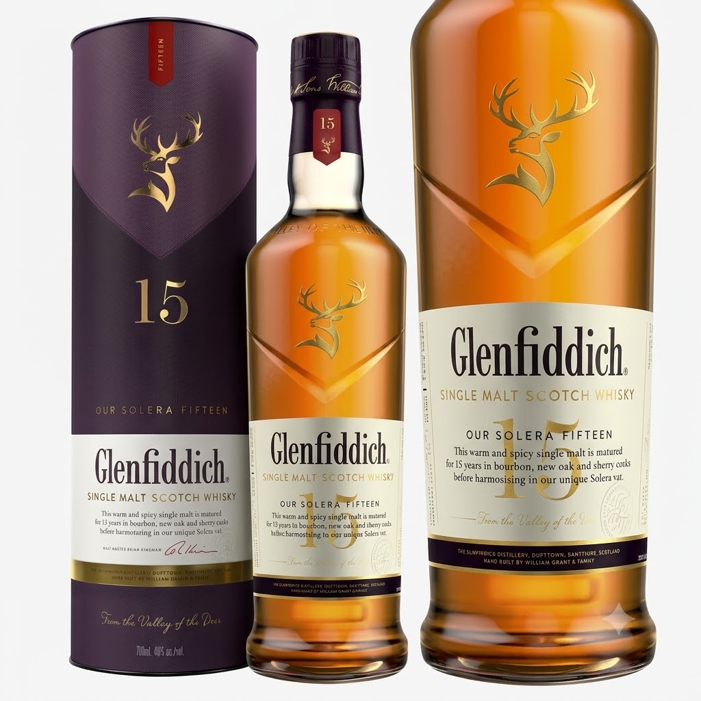 Glenfiddich 15 Year Old Single Malt Scotch Whisky 700mL